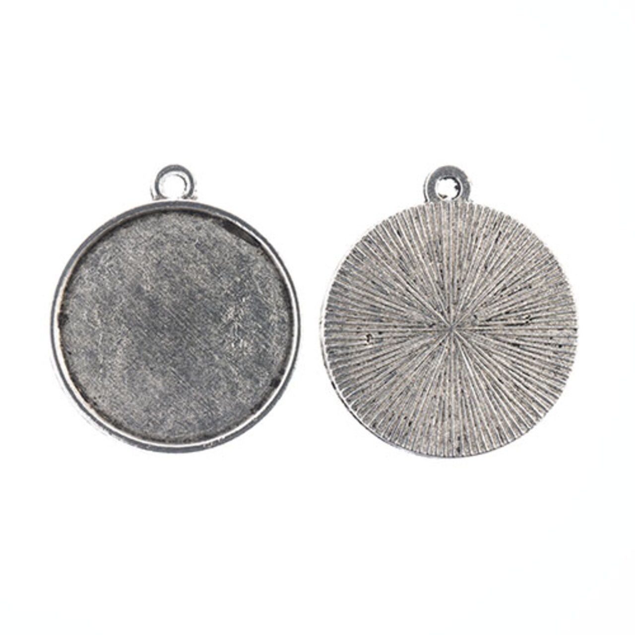 John Bead Must Have Findings Antique Silver Round Pendant Frame